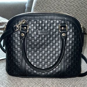 Gucci GG Leather Top-Handle Bag with removable cross body strap
